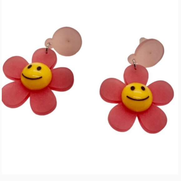 ⭐️❤️ FREE Smile Flower Hipster Hippie Art Chic Glam Vaca Happy Abstract Earrings - Picture 10 of 10